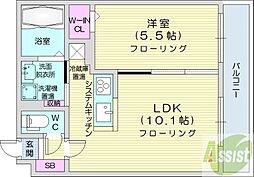 S-RESIDENCE桑園 4階1LDKの間取り