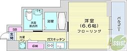 レジディア南1条 13階1Kの間取り