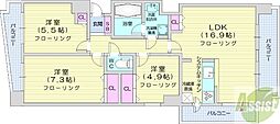 RESIDIA円山北五条 3LDKの間取図画像