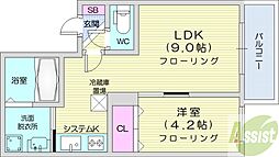 札幌市中央区北七条西23丁目マンション 1LDKの間取図画像