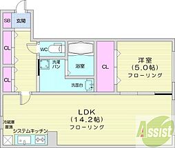 アイ・グレイス22 1LDKの間取図画像