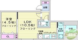 MulberryField宮の沢21 1LDKの間取図画像