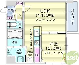 モルティーニ表参道 1LDKの間取図画像