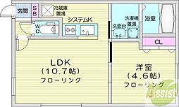 スペランツァ北円山 1LDKの間取図画像