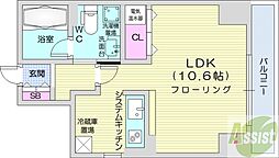 レシディア大通り西 ワンルームの間取図画像