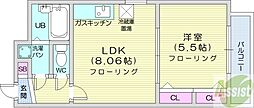 レジデンス高石 1LDKの間取図画像