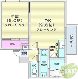 クレオレジデンス20 1LDKの間取図画像