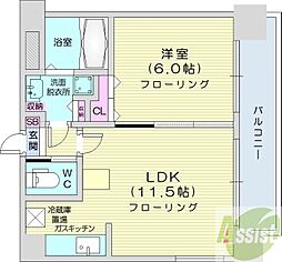 レインボータウン24 1LDKの間取図画像