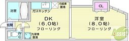 ノースランド南8条 1DKの間取図画像