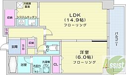 D'グラフォート札幌ステーションタワー 1LDKの間取図画像