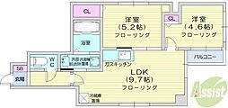 ミ・ピアーチェ環状通り 2LDKの間取図画像