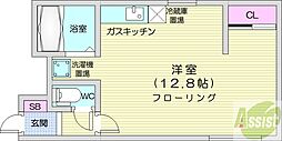 エムズコート元町 ワンルームの間取図画像