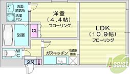 エスパスブラン 1LDKの間取図画像