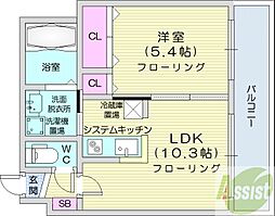 セブンスコートN14 1LDKの間取図画像