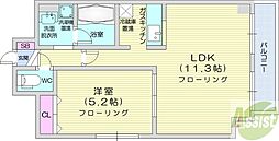 メゾンド北円山さくら 1LDKの間取図画像