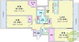 円山ザ・レジデンス 3LDKの間取図画像