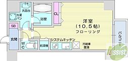 バロンドール ワンルームの間取図画像