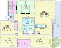 クリオ行啓通参番館 4LDKの間取図画像