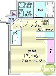 FLOSPROVA 1Kの間取図画像