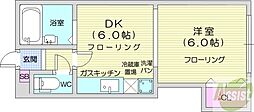 ハーベスト20 1DKの間取図画像