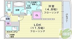 コーラル 1LDKの間取図画像