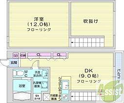 エルピーダ大通 1LDKの間取図画像