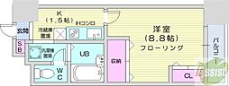 D'sVARIE札幌レジデンス 1Kの間取図画像
