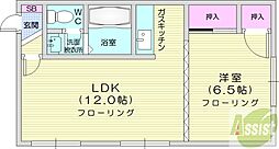ロイアル麻生東 1LDKの間取図画像