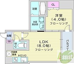 クラッセ麻生ステーション 1LDKの間取図画像