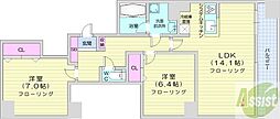 グランカーサ裏参道 2LDKの間取図画像