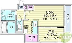 シティレジデンス南12条 1LDKの間取図画像