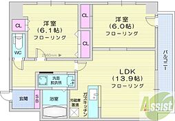 OGSビル 2LDKの間取図画像