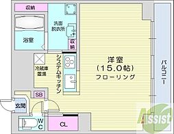 e-ハウス 1Kの間取図画像