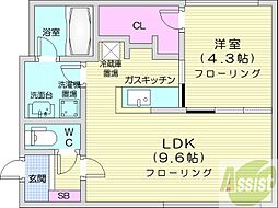 CasaMio 1LDKの間取図画像