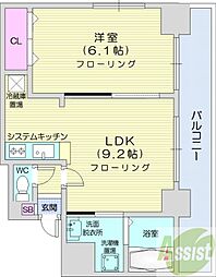 サンコート表参道 1LDKの間取図画像