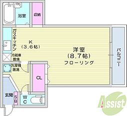 ツインビルいとう1号館 1DKの間取図画像