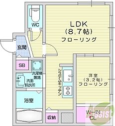 カーサAT豊平公園2nd 1LDKの間取図画像