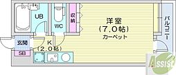 アン・セリジェ壱番館 1Kの間取図画像