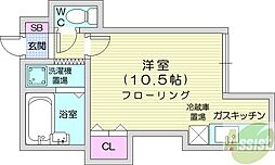サンクレスト円山 ワンルームの間取図画像