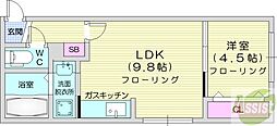 FORESTERIOR 1LDKの間取図画像