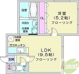 フォルム環状 1LDKの間取図画像