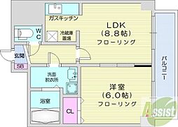 ドーリス札幌 1LDKの間取図画像