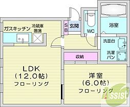 サンシティ20 1LDKの間取図画像