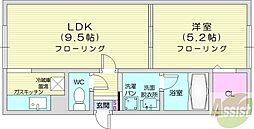 PISO/N15 1LDKの間取図画像