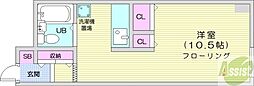 シティハイムジュネス 1Kの間取図画像