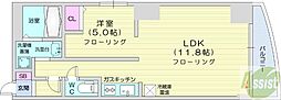 プルミエール札幌 1LDKの間取図画像