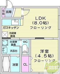 ハイアットプラザ元町 1LDKの間取図画像