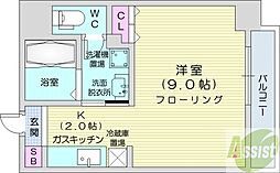 サンウッド札幌医大前 1Kの間取図画像