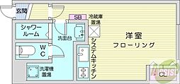 キャスティ・86 ワンルームの間取図画像