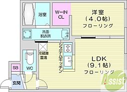 Flap福住(フラップ) 1LDKの間取図画像